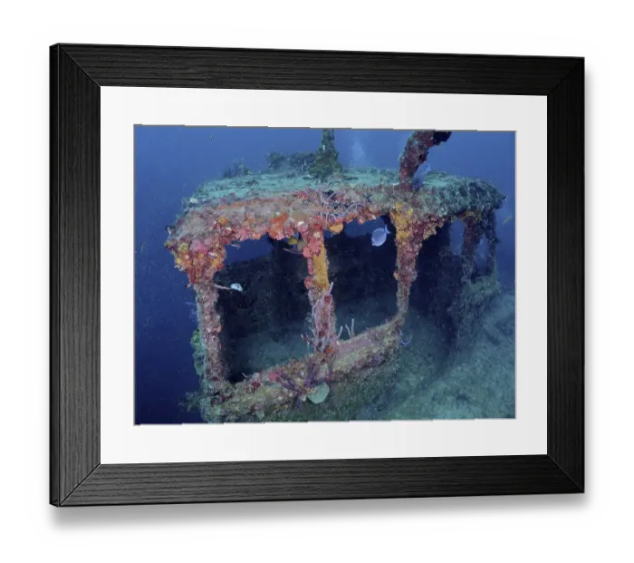 Framed Print : Superstructure on the wreck of the USS Spiegel Grove