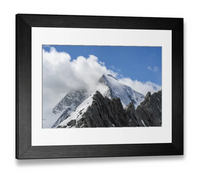 Framed Print : Rocky mountain ridge and glaciated mountain peak Grosser Moeseler Framed Print : Rocky mountain ridge and glaciated mountain peak Grosser Moeseler