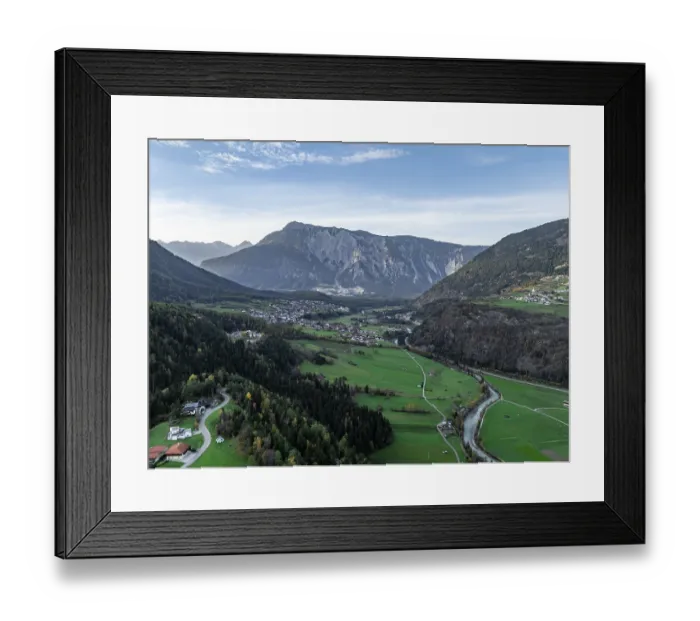 Framed Print : Aerial view, Oetztal, Tyrol, Austria, Europe