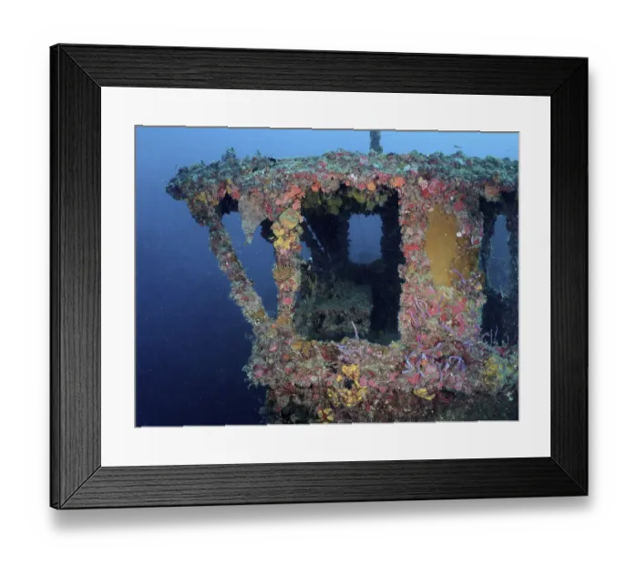 Framed Print : Superstructure on the wreck of the USS Spiegel Grove