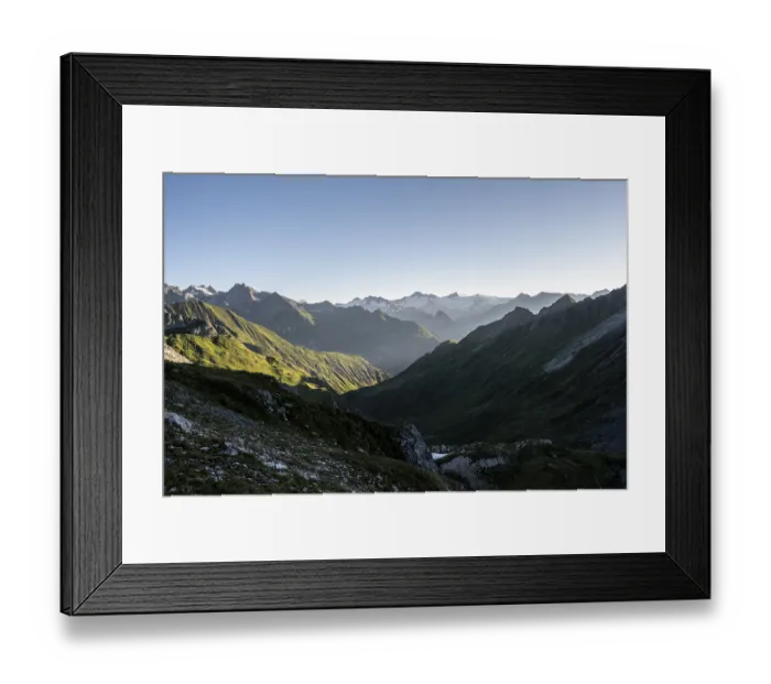 Framed Print : Mountain landscape at sunrise Framed Print : Mountain landscape at sunrise