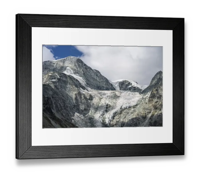 Framed Print : Mountain landscape with glacier Glacier de Cheilon and summit Mont Blanc de Cheilon