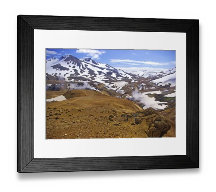 Framed Print : Smoke rises from geothermal fields
