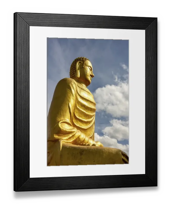 Framed Print : Gold Buddha, Vietnamese pagoda