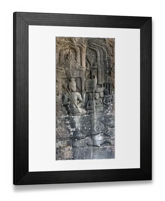 Framed Print : Bas relief, North gallery, Bayon Temple
