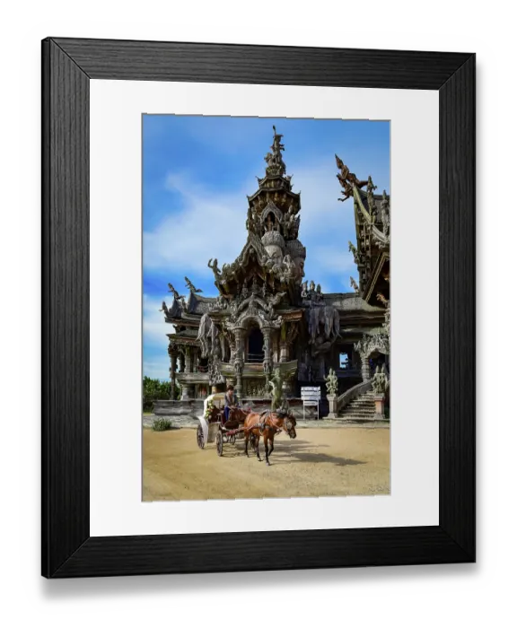 Framed Print : Horse carriage at Sanctuary of Truth Temple