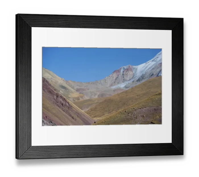 Framed Print : Colourful mountain valley, mountain landscape with peaks Framed Print : Colourful mountain valley, mountain landscape with peaks