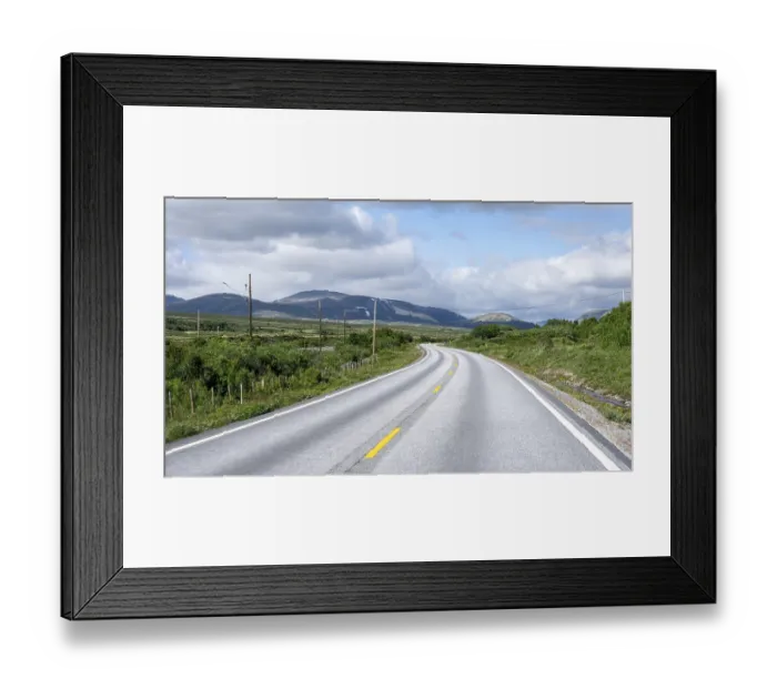 Framed Print : Road through tundra, country road Framed Print : Road through tundra, country road
