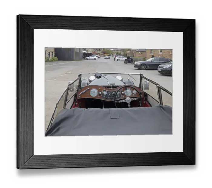 Framed Print : Vintage car in the car park, railway station Framed Print : Vintage car in the car park, railway station