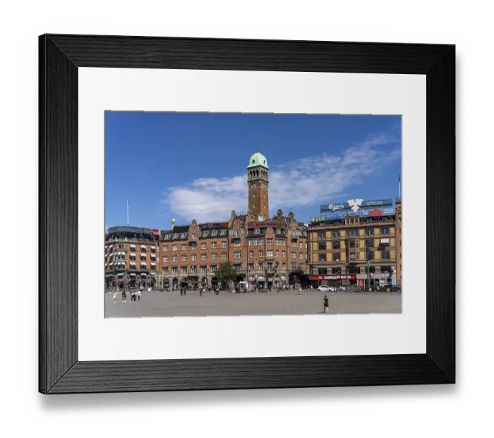 Framed Print : The former Hotel Bristol on Radhuspladsen square in the Danish capital Copenhagen