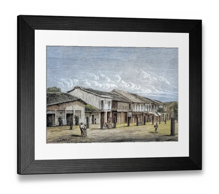 Framed Print : Typical street in Saigon, Vietnam