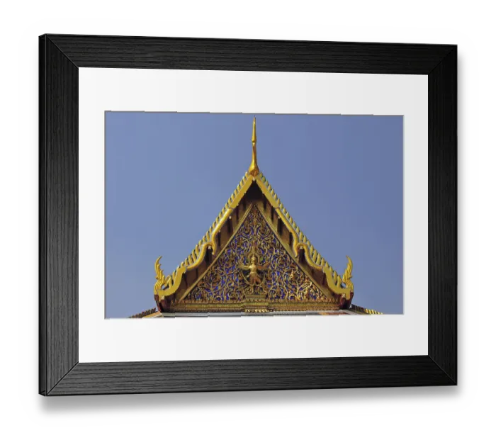 Framed Print : Tympanum with Garuda and Chofah (Sky Tassel) at Prasat Phra Thep Bidon (royal pantheon)