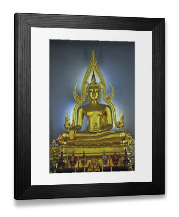 Framed Print : Buddha statue, Marble Temple (Wat Benchamabophit)