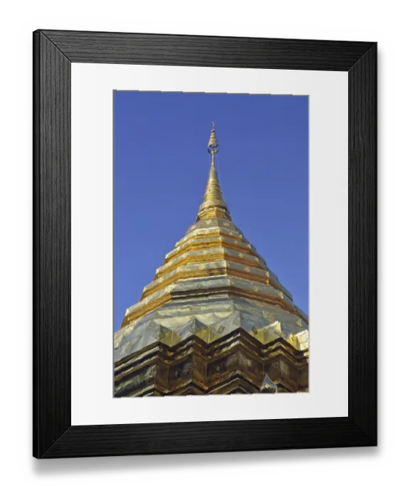 Framed Print : Golden pagoda (chedi), Wat Phra That Doi Suthep Temple Framed Print : Golden pagoda (chedi), Wat Phra That Doi Suthep Temple