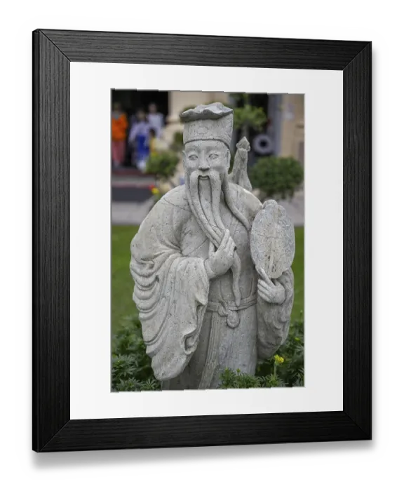 Framed Print : Stone statue of a Chinese warrior