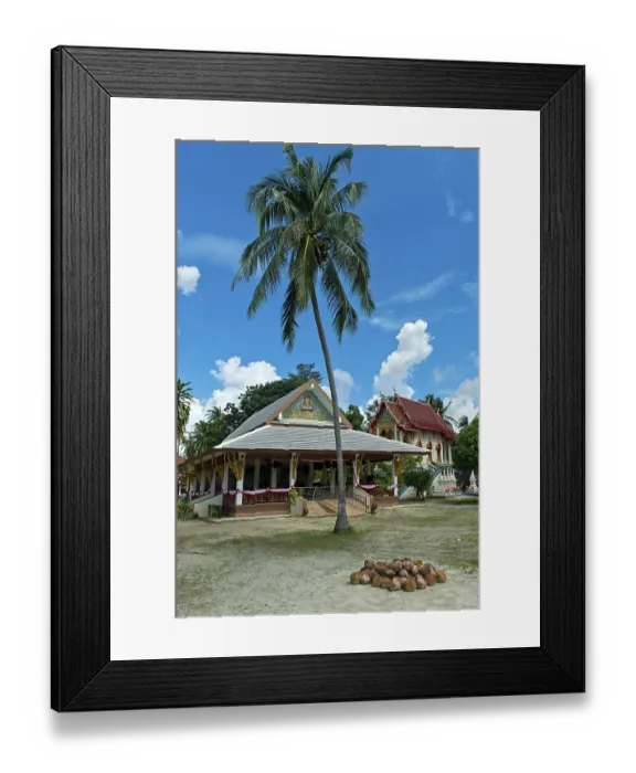 Framed Print : Tropical idyll in the Wat Khiri Mat temple complex