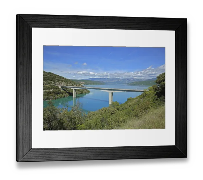 Framed Print : Bridge over the Verdon at the outlet of the Lac de Sainte-Croix reservoir
