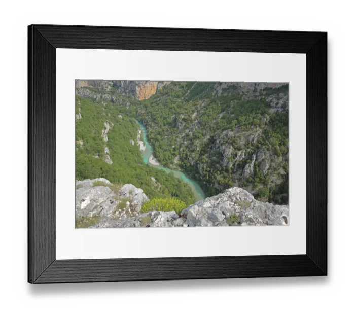 Framed Print : Gorges du Verdon, Verdon Gorge with mountain landscape