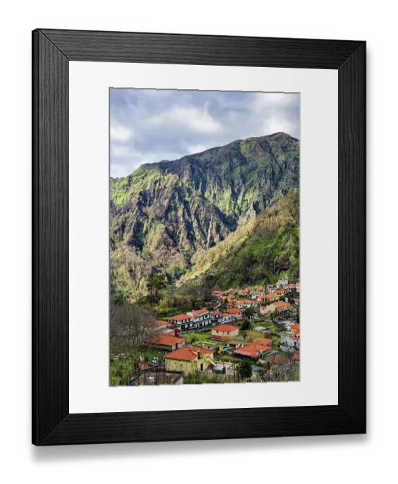 Framed Print : Curral das Freiras surrounded by mountains Framed Print : Curral das Freiras surrounded by mountains