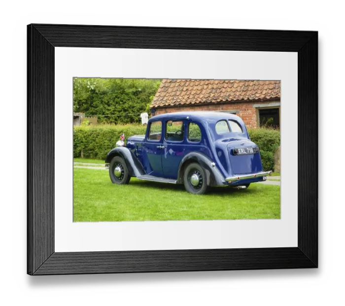 Framed Print : Vintage car, World-War II weekend at Ryedale Folk Museum open-air museum
