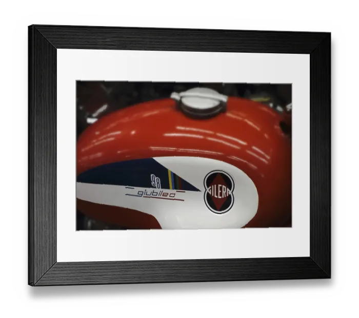 Framed Print : 1959 motorcycle Gilera Giubileo 98 tank emblem Framed Print : 1959 motorcycle Gilera Giubileo 98 tank emblem