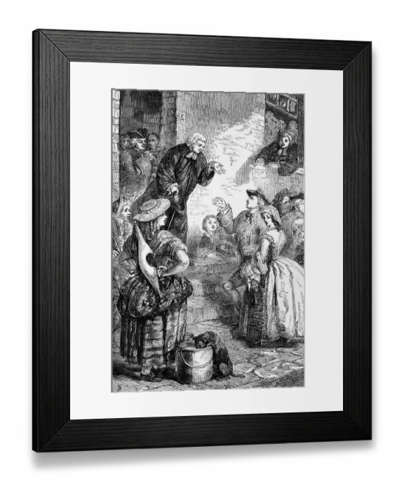 Framed Print : Fleet marriages, which took place in or around London's Fleet Prison