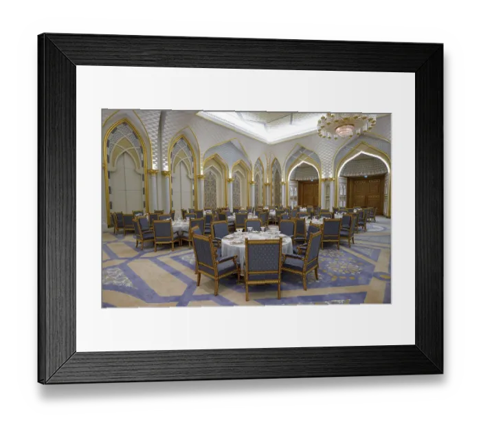 Framed Print : Dining Hall in Qasr Al Watan, Presidential Palace Framed Print : Dining Hall in Qasr Al Watan, Presidential Palace