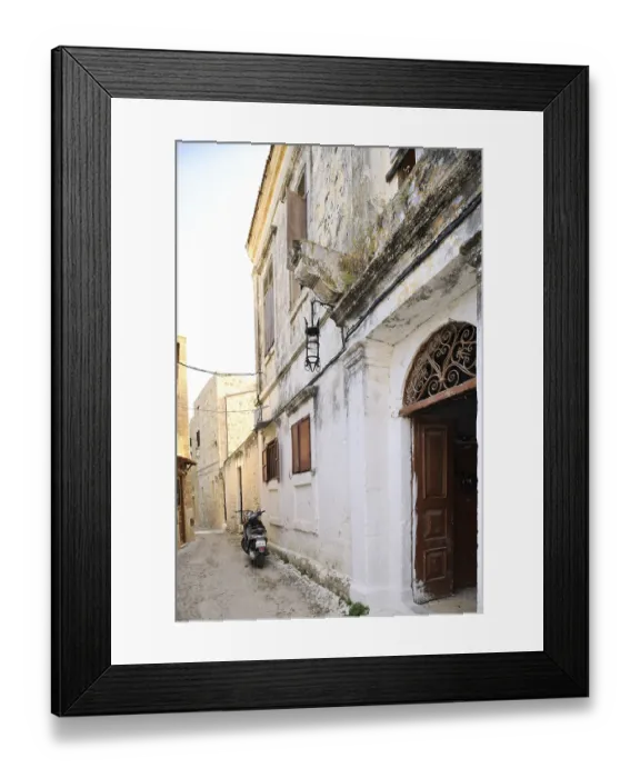 Framed Print : Narrow streets in the historic town centre