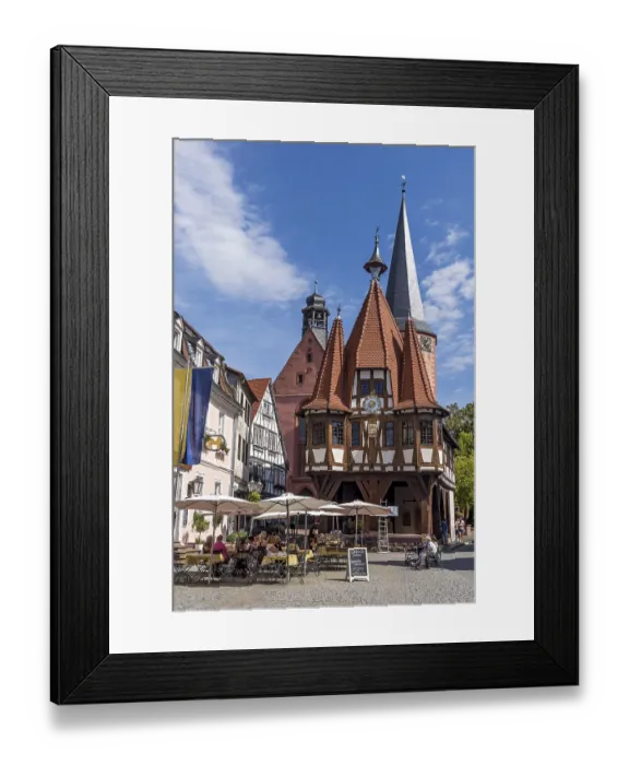 Framed Print : Old town hall, late medieval half-timbered building
