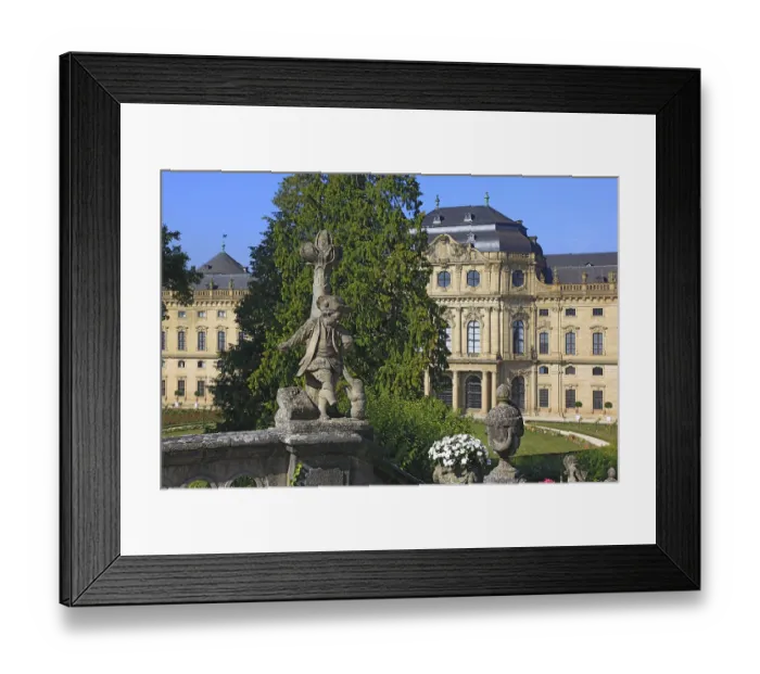 Framed Print : The Wuerzburg Residenz, putti on the bastion