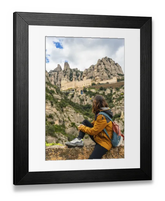 Framed Print : Female hiker resting Framed Print : Female hiker resting