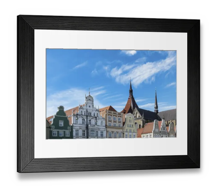 Framed Print : Historic buildings on the Neuer Markt in Rostock