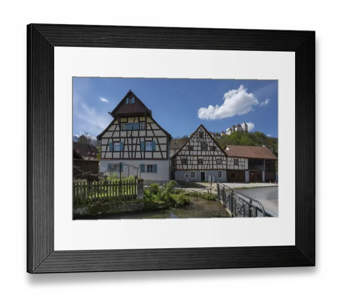 Framed Print : Historic Franconian half-timbered houses Framed Print : Historic Franconian half-timbered houses