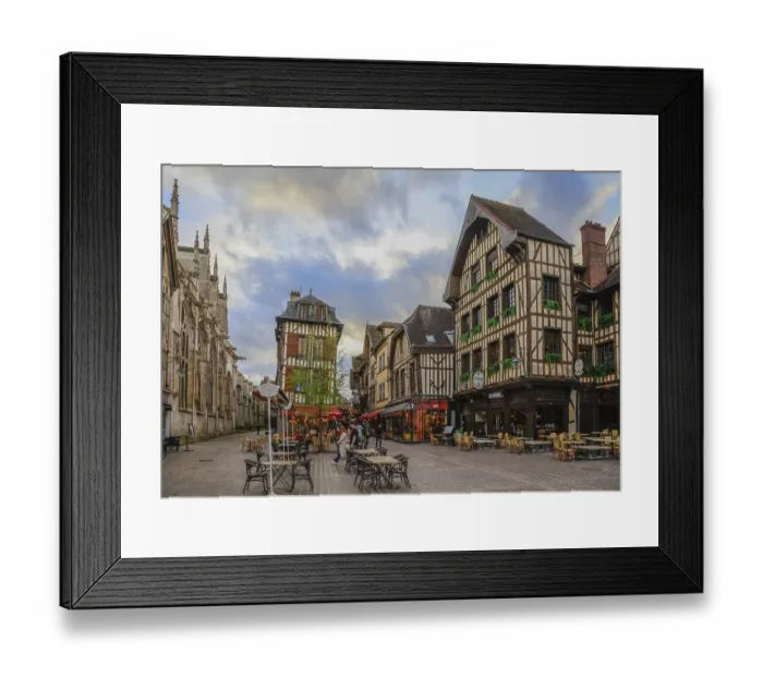 Framed Print : Half-timbered houses on Place Alexandre Israel