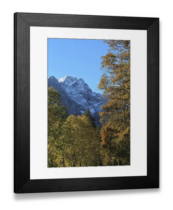 Framed Print : Zugspitze and autumnal trees, Upper Bavaria Framed Print : Zugspitze and autumnal trees, Upper Bavaria