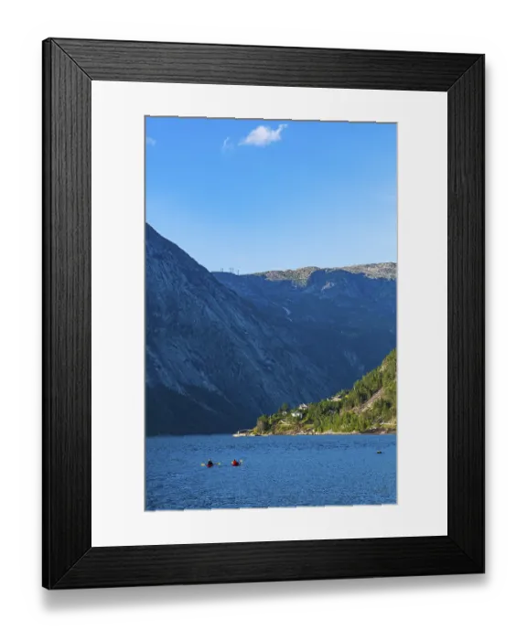 Framed Print : Kayaker in Eidfjord, Eidfjord village Framed Print : Kayaker in Eidfjord, Eidfjord village