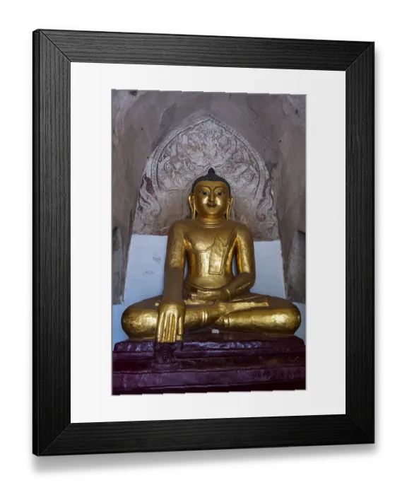 Framed Print : Sitting buddha in the Manuha temple Framed Print : Sitting buddha in the Manuha temple