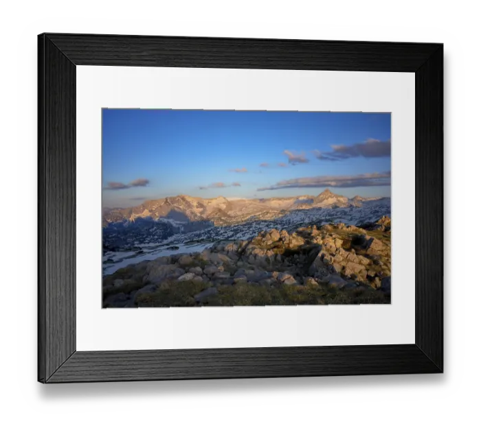 Framed Print : View in the evening over the still snow-covered Steinerne Meer with the Schoenfeldspitze