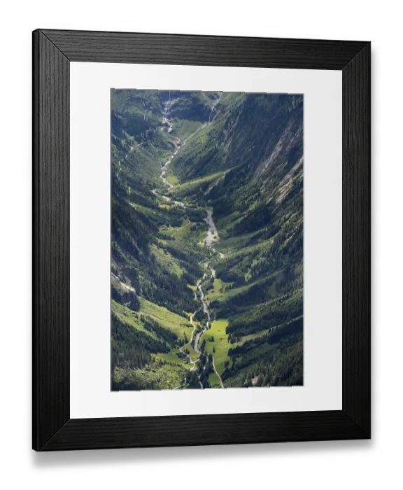 Framed Print : View of a mountain valley, Zemmgrund with Zemmbach stream Framed Print : View of a mountain valley, Zemmgrund with Zemmbach stream