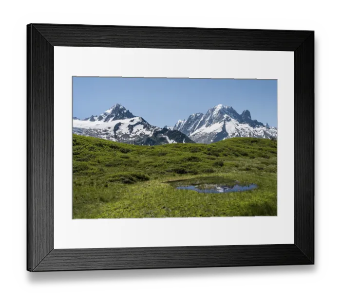 Framed Print : Small mountain lake at Aiguillette de Poisettes Framed Print : Small mountain lake at Aiguillette de Poisettes