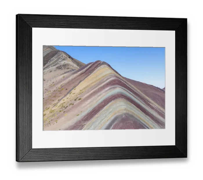 Framed Print : Vinicunca, Rainbow Mountain, coloured sediment layers Framed Print : Vinicunca, Rainbow Mountain, coloured sediment layers