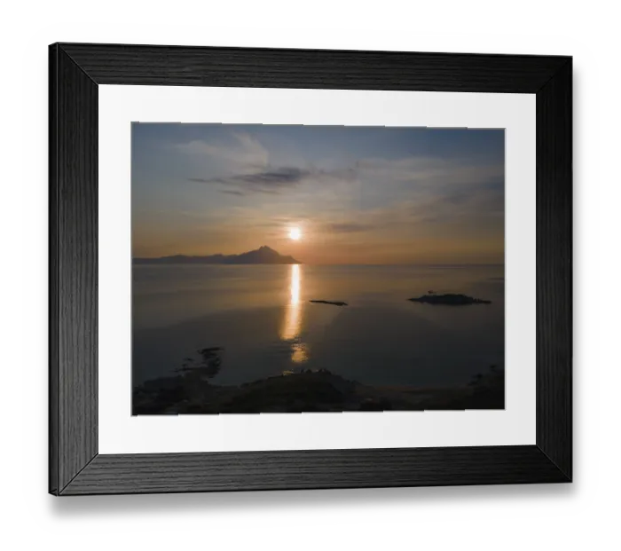 Framed Print : Aerial view, sunrise, view of Mount Athos Framed Print : Aerial view, sunrise, view of Mount Athos