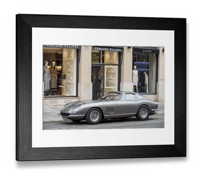 Framed Print : Parked vintage sports car Ferrari 275 GTB4