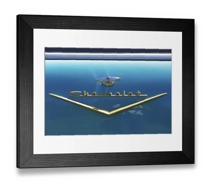 Framed Print : Lettering oldtimer Chevrolet Bel Air