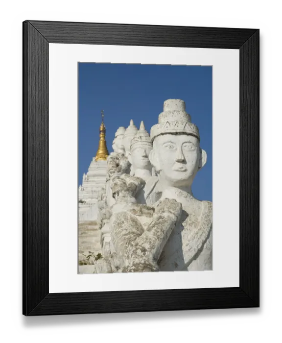 Framed Print : Settawya pagoda and statues, Mingun Framed Print : Settawya pagoda and statues, Mingun