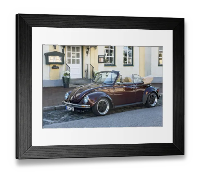 Framed Print : Vintage Volkswagen VW Beetle Cabriolet