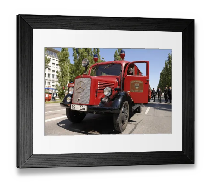 Framed Print : Fire brigade nostalgia, old fire engine Framed Print : Fire brigade nostalgia, old fire engine