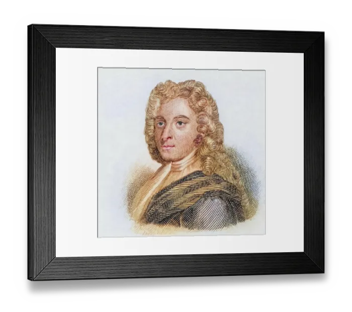 Framed Print : John Hughes, (born 1677, died 1720)