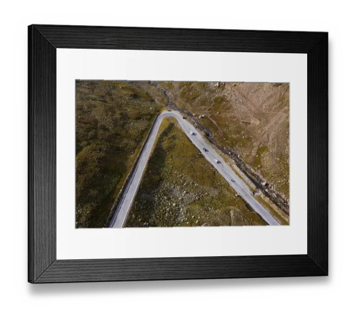 Framed Print : Drone shot, Timmelsjoch High Alpine Road