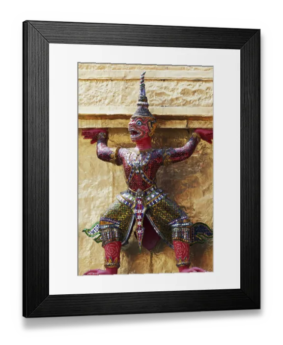 Framed Print : Monkey figure as caryatide, mythical warriors from Ramacia
